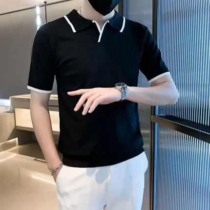 2026 summer tShirt Men's Business Casual Slim Fit Polo Shirt Short Sleeved Comfortable And Breathable Fashion Top uomo firmati