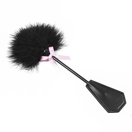 New Erotic Bdsm Feather Tickled Whip Punish Leather Spanking Paddle Play Flogger Lover Riding Crop Pony Sex Toy
