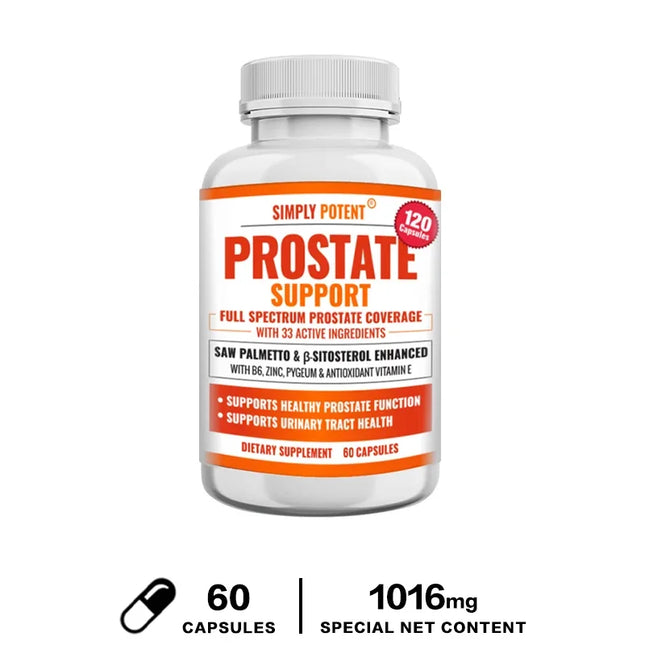 Saw Palmetto, 33 Vitamins & B6, Zinc, Selenium - Prostate Supplement for Men