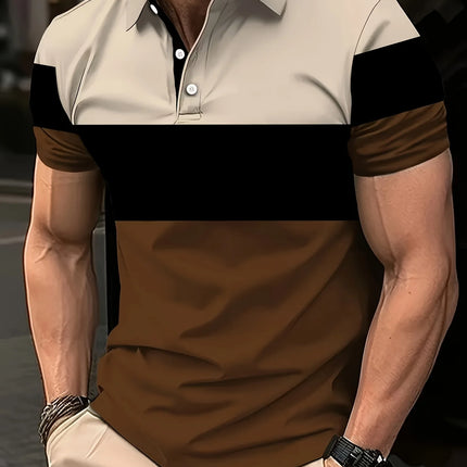 2026 Summer New Style Men's Short-Sleeved Polo Shirt with 3D Pattern Printing for Street Casual Fashion and Breathability