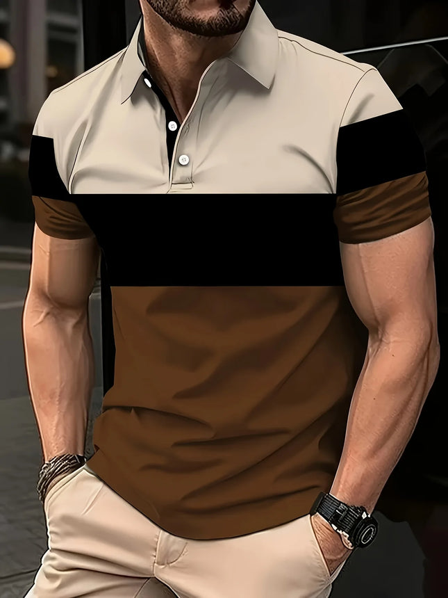 2026 Summer New Style Men's Short-Sleeved Polo Shirt with 3D Pattern Printing for Street Casual Fashion and Breathability