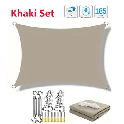 Outdoor Awnings Waterproof Sun Shade Sail Garden Canopi For Terrace Car Canvas Awning Rectangle Pool Sun-Shelter Sunshade Sail