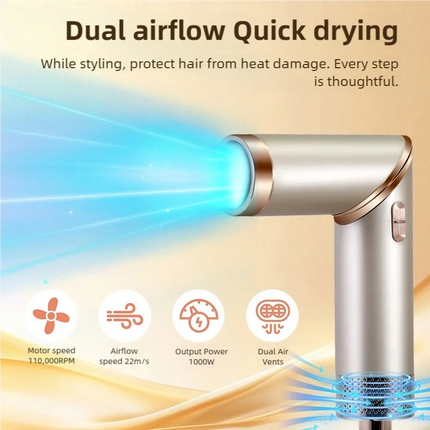 5 in 1 Handle Foldable Hair Dryer Portable Multifunctional Home Hair Dryer Negative Ion Hair Care Curling Iron Personal Styling