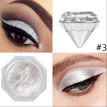 PHOERA Metallic Eye Shadow Diamond Shiny Eye Liner Pen Eyeshadow Long Lasting Shimmer Pigmented Eye Shadow Maquillaje