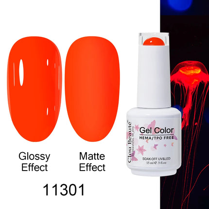 Clou Beaute 15ml HEMA TPO FREE Color Gel Nail Polish Nude Pink Red Green Collection Nail Gel Polish Glitter Soak Off UV LED Gel