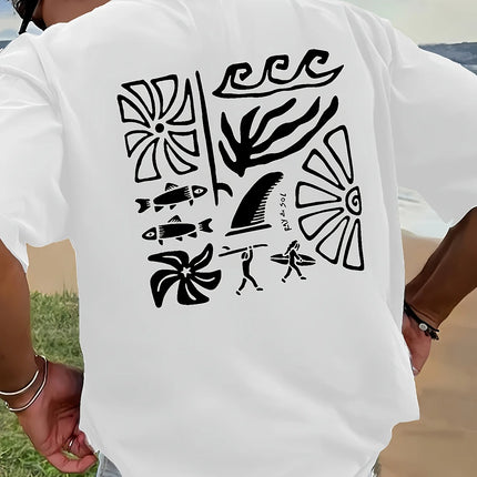 New fashionable printed trendy T-shirt with loose letters for couples, round neck, casual and versatile half sleeves