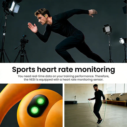 HTC NE61 Bluetooth Earphones Noise Reduction Sports Wireless Headphones AI Translator Heart Rate Monitor Earbuds