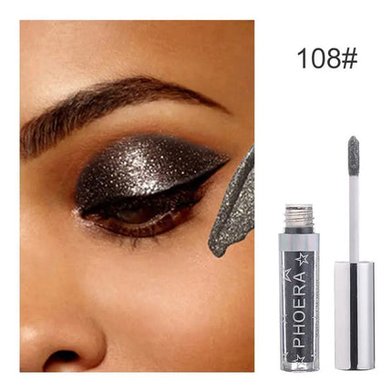 PHOERA Metallic Eye Shadow Diamond Shiny Eye Liner Pen Eyeshadow Long Lasting Shimmer Pigmented Eye Shadow Maquillaje