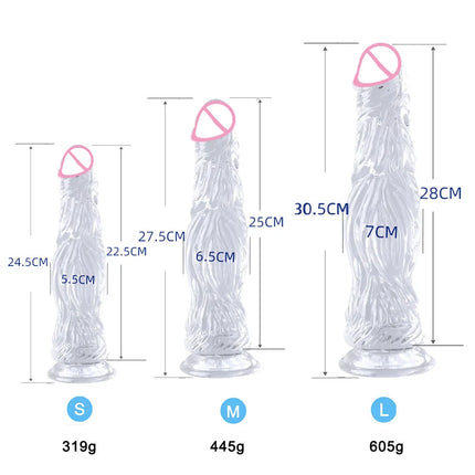 24-30CM Crystal Dildo Butt Plug Soft Suction Cup Simulation Dildos Pagoda Huge Animal Ass Massager Plug Dilator Women Sex Toys