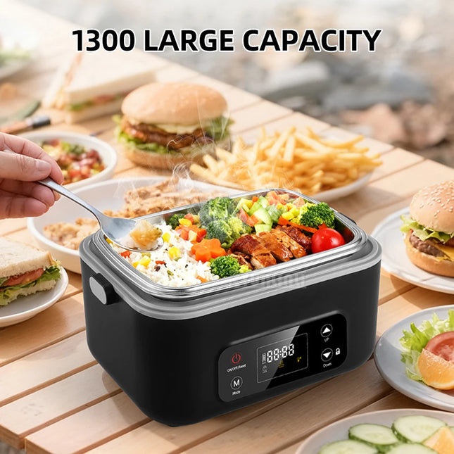1300ml Insulated Water-Free Food Container Large Capacity Portable Heated Lunch Box Travel Loncheras Termicas