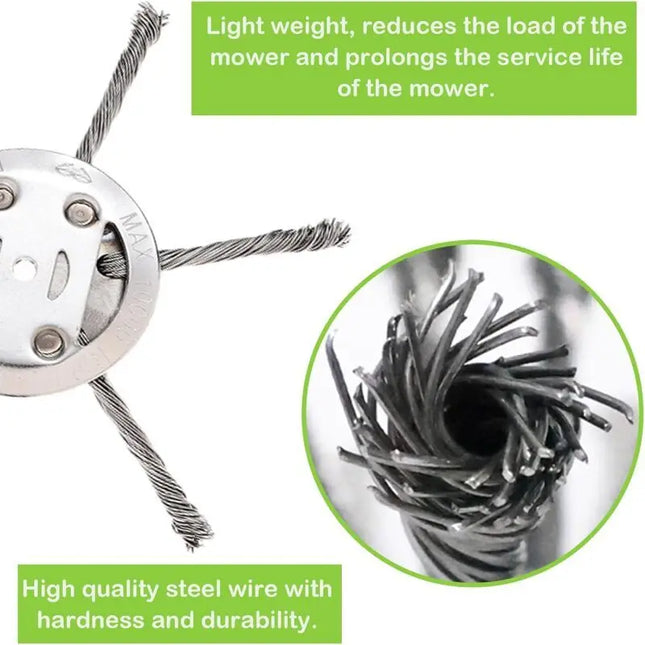 6 Blades Carbon Steel Weeder Blade Multifunctional Powerful Mower Head Garden Farm Park Yard Trimmer Tool Garden Accessories