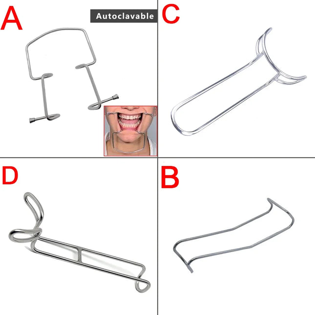 High-Quality Dental Lip Cheek Retractor Reusable Autoclavable Stainless Steel Mouth Opener for Orthodontic Procedures