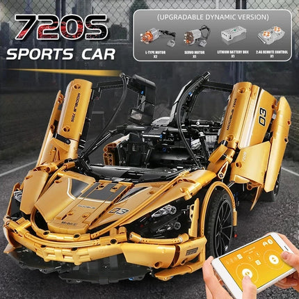 Mould King 13145s High-Tech Car Toys The MOC-46762 RC APP Motorized 720S P1 Car Model Building Blocks Toys Kids Christmas Gifts