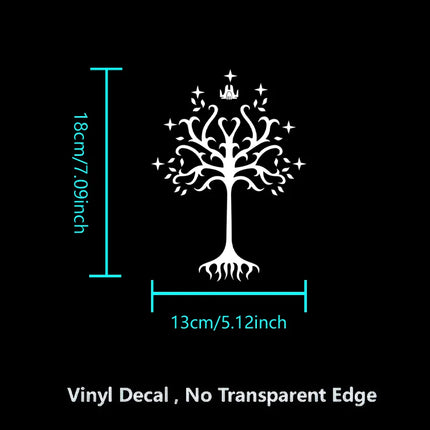 Tree of Gondor Decal Car Bumper Decor Middle Earth Vinyl Car Windshield Window Sticker Fantasy Power Rings Decals Laptop Decor