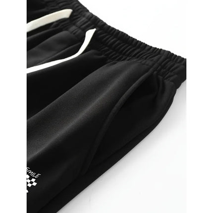 Autumn New Men'S Creative Smiley Face Personalized Letter Pattern Printed Casual Jogger Sweatpants With Drawstring Waist