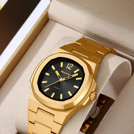 Skmei Bracelet Watches for Men Analog Display 50M Waterproof Simple Style Quartz Wristwatch