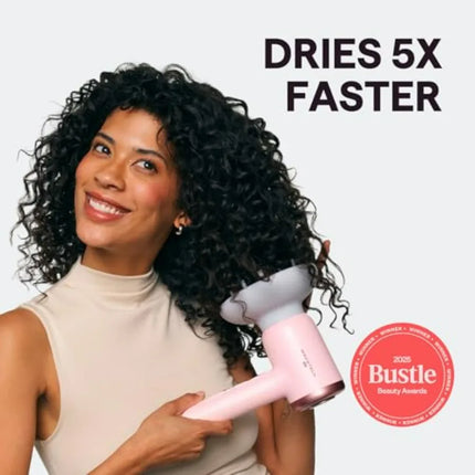 Hair Dryer for salon and home use, ceramic-coated pink model with 110, 000 RPM motor, pro negative ions to reduce damage and sm