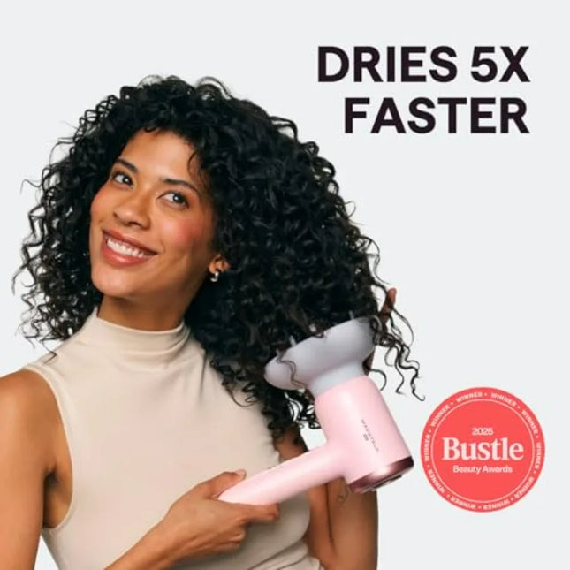 Hair Dryer for salon and home use, ceramic-coated pink model with 110,000 RPM motor, pro negative ions to reduce damage and sm