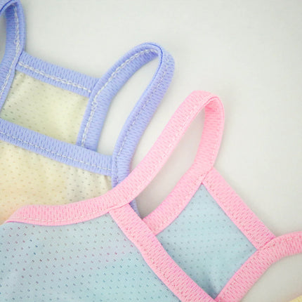 Pet Summer Breathable Ice Silk Strap Cat and Dog Cooling Clothes Cute Bear Printed Dog Clothes