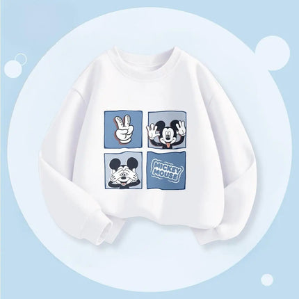 Fashion Simple Kids Long Sleeved Tops Baby Boy's Sweatshirts Printed Mickey Hoodie O-neck Pullover Casual Children's Clothes Top
