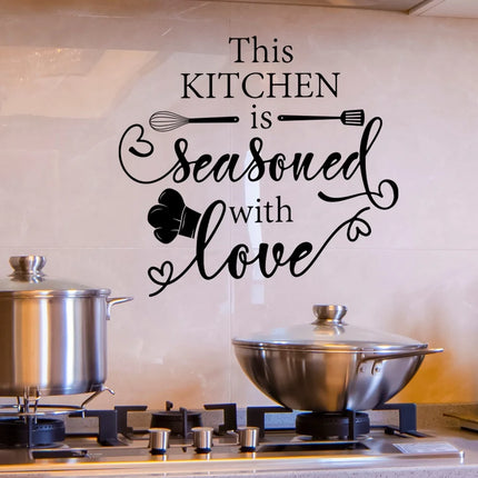 30x60cm English Kitchen Tableware Wall Sticker Sunflower Butterfly PVC Self-Apply Removable Wall Art Decal Home Decoration