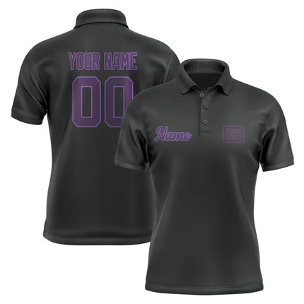 Personalized DIY Black Polo Shirts Customized Name Team Name Logo Number Team Uniforms Loose Darts Bowling Billiards Golf Tops
