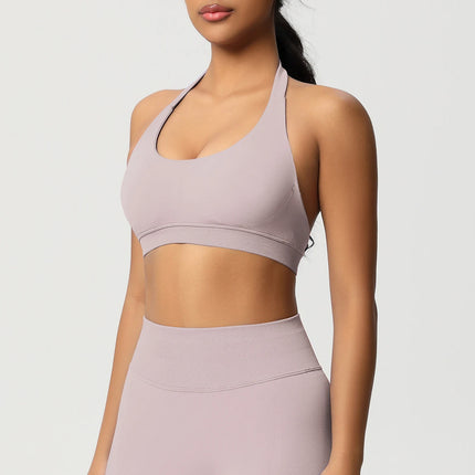 Women Sports Bra Seamless Halter Clothes Push-up Vest Brassiere Gym Top Backless Fitness Yoga Workout Running Underwear