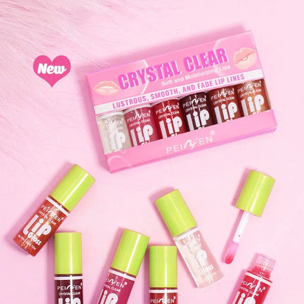 6PCS Moisturizing Lip Gloss Transparent Lip Oil Hydrating Lip Glaze Lip Plumper Hydrating Make Up Liquid Lipstick Lips Cosmetics