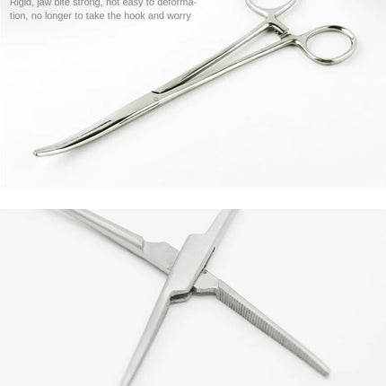 Stainless Steel Locking Forceps Arterial Surgical Clips Curved Straight Fishhook Forceps Hemostatic Forceps Hand Tools