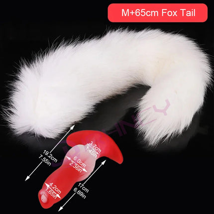 Anal Plug with Tail BDSM Adult Sex Game Cosplay 18+ Anal Dildo for Women Men Silicone Soft Butt Plug Gay Sex Toys for Party BDSM