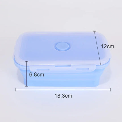 Collapsible Food Storage Containers Foldable Silicone Lunch Containers with Lids, Rectangle Collapsible Bowls Round Food Bowls