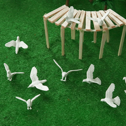 Miniature White Pigeons Model Bird Dollhouse Decoration DIY Materials For Garden Layout Landscape/Diorama Architecture Scene