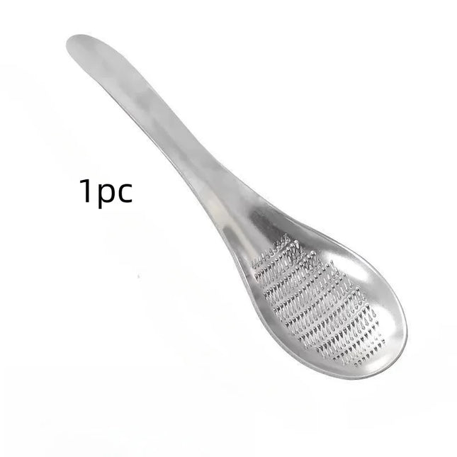 Stainless Steel Garlic Ginger Fruits Root Vegetable Grater Grinder Spoon for Kitchen