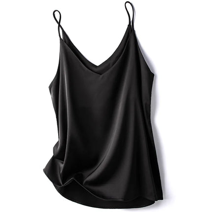 2024 Summer Camisole Slim Vest Sexy Women Sleeveless V-Neck Gray Tee Tank Tops Female Solid Black/White Korean Crop Tops Y2k