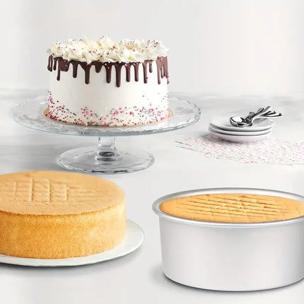 1-PCS Anodized Round Solid Bottom Cake Pan,4/5/6/7/8/9/10 Inch Aluminum Alloy Cake Baking Mold for Kitchen,Oven,Cheesecake,Bread