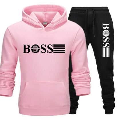 Two-piece fitness sets for autumn and winter, casual sportswear for men and women, and fashionable hooded sweatshirts