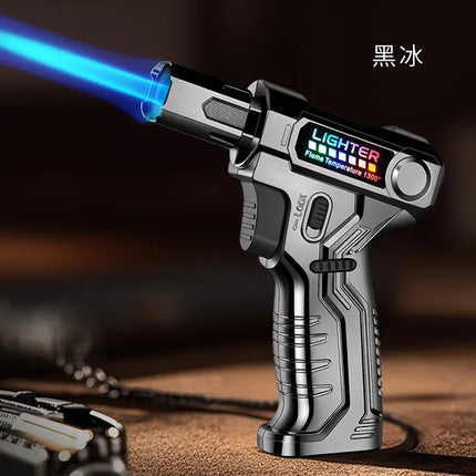 Metal High-temperature High Flame Welding Gun Lighter Windproof Direct Spray Flame Safety Lock Kitchen Cigar Outdoor Lighter