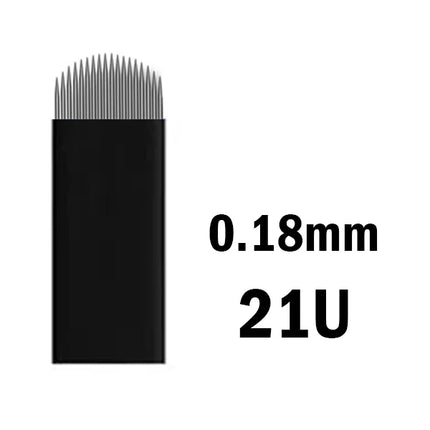 50pcs/Box Black Nano Blades Thin 0.18mm Microblading Flex U Shape Tattoo Needles Permanent Makeup Eyebrow Manual Pen