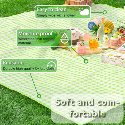 Foldable & Portable Picnic Blanket Thickened Waterproof Beach Blanket Lightweight Camping Tent Grassland Mat For Parties Travels