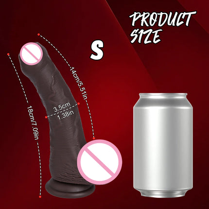 Realistic Long foreskin Dildos Soft Silicon Penis Penetration Anal Plug Stimulato Vagina Dildo Sexy Adult Sex Toys for Women Men