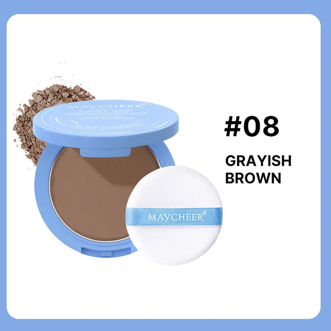 New MAYCHEER Oil Control Matte Face Powder Long Lasting Setting Face Makeup with Mirror Pressed Powder