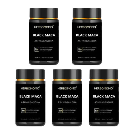 Natural Black Maca Booster for Men, Maca Root Capsules ，Ginseng Increase Endurance, Boosts Energy & Strength