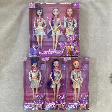 Anime Kpop Hunters Girl Doll Rumi Mira Zoey Vinyl Figure 11 Inch Posable Toy with Theme Music for Kids Girl Fans Birthday Gift