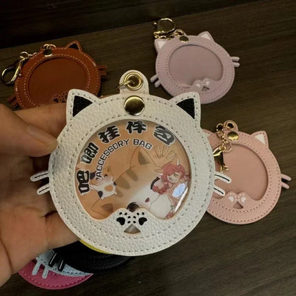 New Kawaii Cat shape Ita Bag Pins Badge Protector Case for 58mm Anime Badges Decoration Bag Accessories Pin Case birthday gift