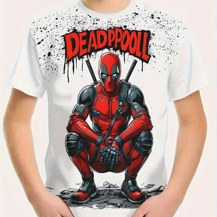 MARVEL Deadpool Boys Girls Graphic T-Shirt 3D Cartoon Print Summer Casual Short Sleeve Tee Kids Superhero T shirt