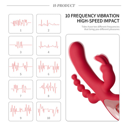 3-in-1 Thrusting Rabbit Vibrator for Women G-Spot Vibrator Anal Clitoris Stimulator Anal Plug Orgasm Masturbator Adult Sex Toys