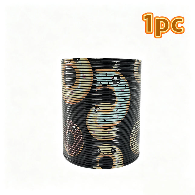 Colorful Black Donut Pattern 3.9 Inch Rainbow Spring Toy Kids Magic Coil Slinky for Motor Skill Development Party Favor