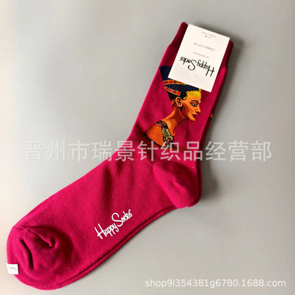 High Quality Fashionable Men's Mid-Calf Cotton Socks HappySocks New Arrival Suitable for All Seasons Swedish Design