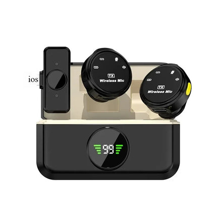 Wireless Lavalier Microphone Mini Portable Noise Reduction Audio Video Recording Microphone For iPhone Android With Charging Box