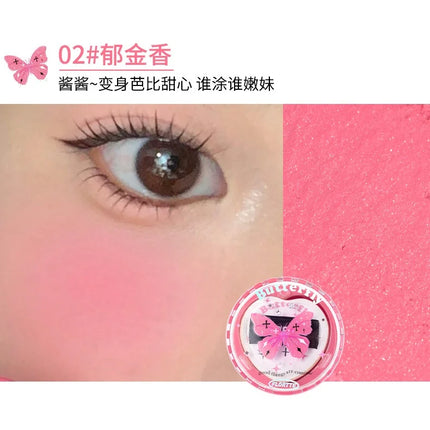 Flortte Air Powder Blush Cream Highlight Natural Nude Repair Brightening Face Thin Glitter Pure Desire Makeup With Puff